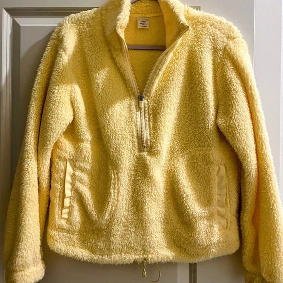 No Boundaries Cozy Yellow Sherpa Pullover Fall Weather FAVS 🍁 Sz - (S) - Picture 1 of 4